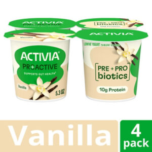 Dannon Activia Proactive Vanilla Yogurt - 4 - 5.3 Oz