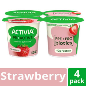 Dannon Activia Proactive Strawberry Yogurt - 4 - 5.3 Oz