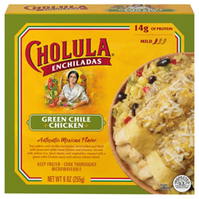 Cholula Chicken Enchiladas Frozen Green Chile 9 Oz - 9 OZ