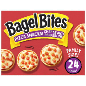 Bagel Bites Cheese & Pepperoni Mini Pizza Bagel Frozen Snacks, 24 Ct Box - 18.6 OZ