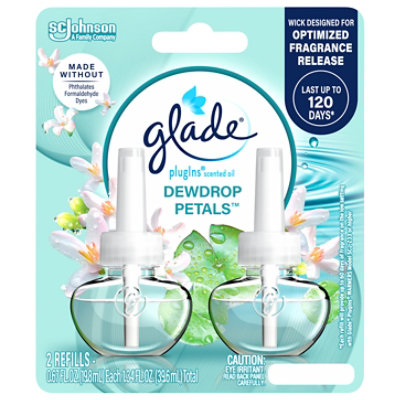 Glade Plugins Scented Oil Refills, Dewdrop Petals - 2-.67 Fl. Oz. - 2-.67FZ