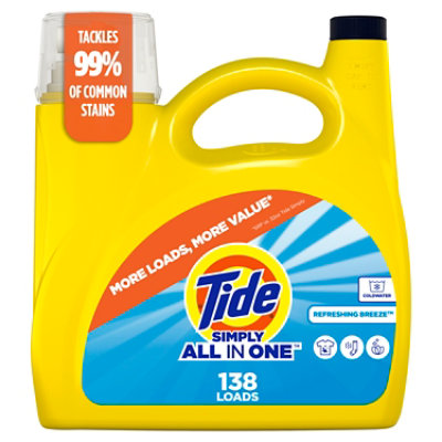 Tide Simply All In One Liquid Detergent, Refreshing Breeze - 182 Fl. Oz. - 182 FZ